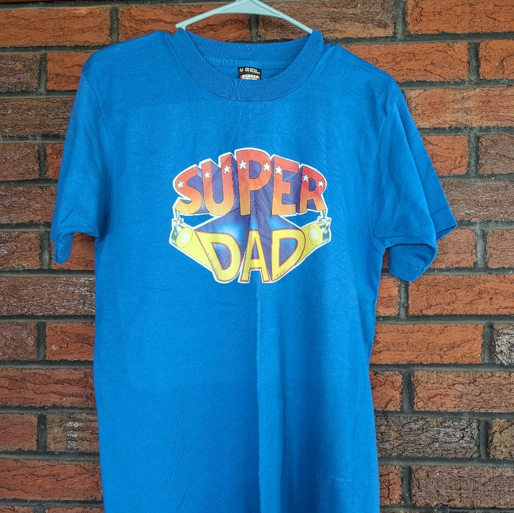 Vintage single stitched super dad shirt by Greg Speirs 1981